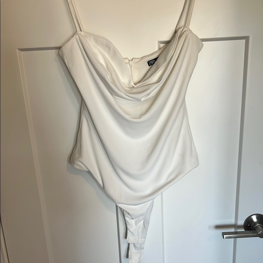 Zara White Sleeveless Bodysuit